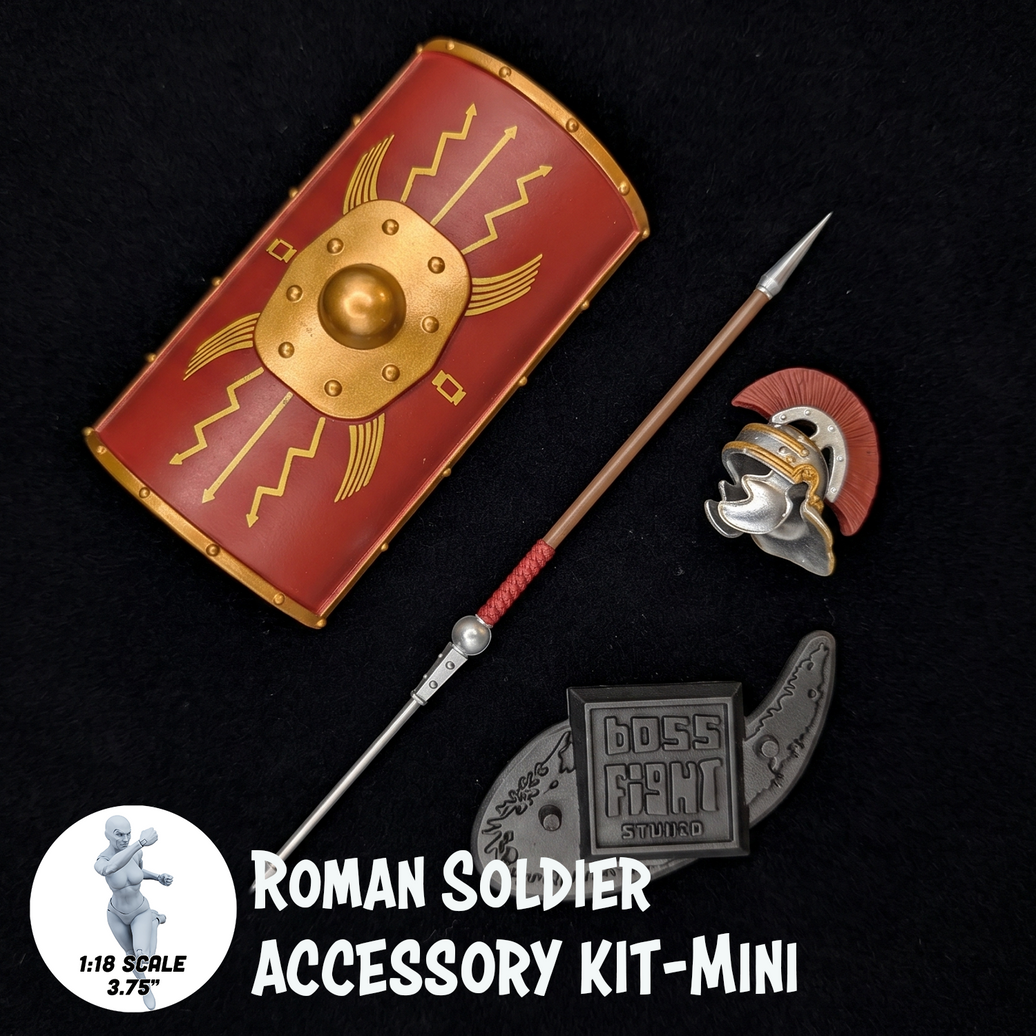 1:18 Scale Roman Soldier Mini Gear Kit (Roman Shield, Sword-Spear Pack for 3.75" - 4" Figures) by Boss Fight Studio Llc new in box