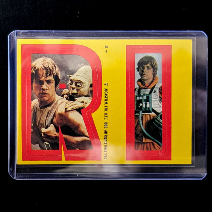 1980 Topps Empire Strikes Back sticker featuring Luke Skywalker and Yoda from Go Figment collection