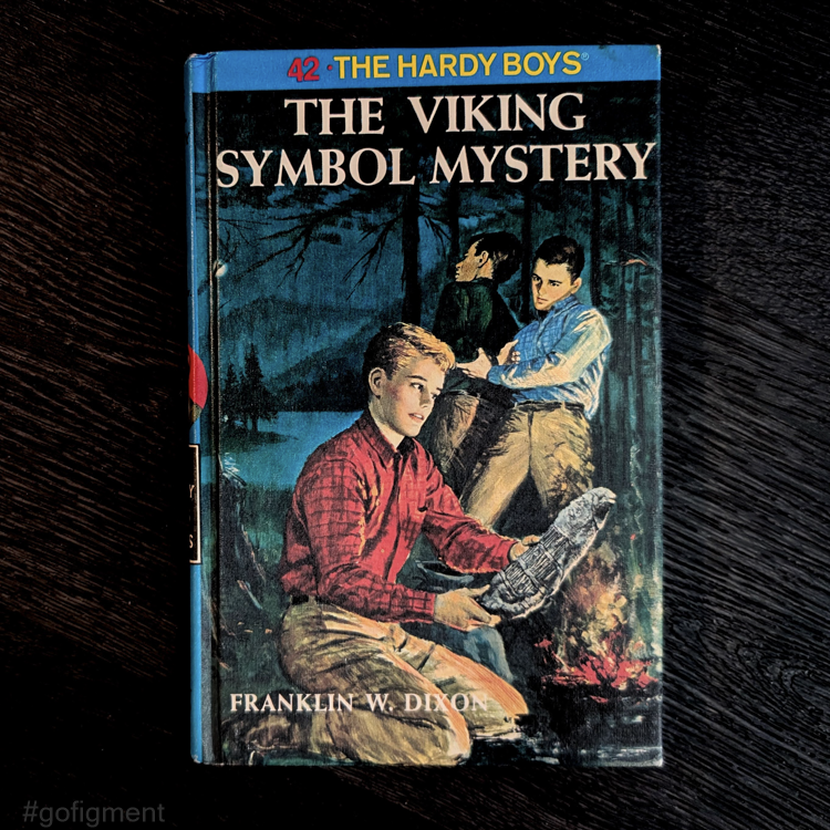42 The Viking Symbol Mystery (Blue Bar): Vintage Hardy Boys Book Blue-Back image 0