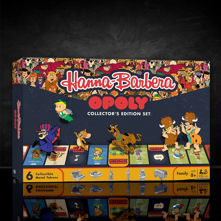 Hanna Barbera OPOLY Master Pieces board game box featuring classic cartoon characters by Hasbro family edition