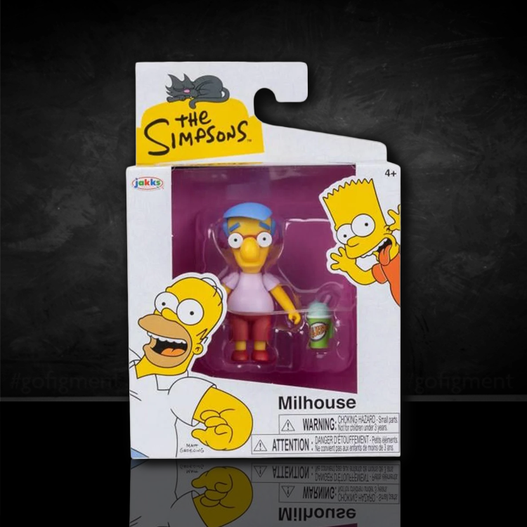 Jakks Pacific The Simpsons Milhouse action figure 2.5 inch scale with Squishee drink in branded packaging