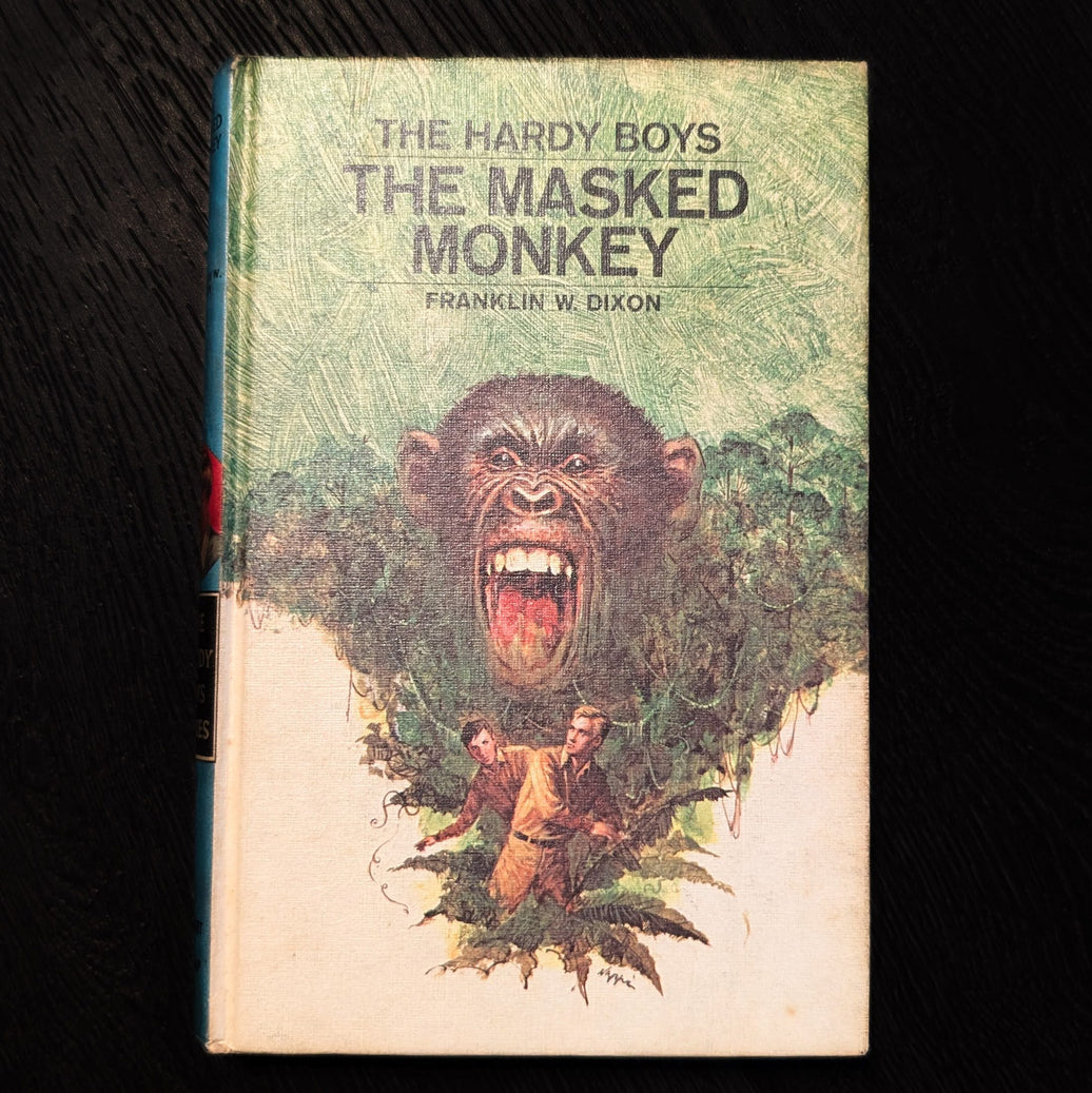 51 Masked Monkey (1972) Vintage Hardy Boys Book Blue-Back image 0