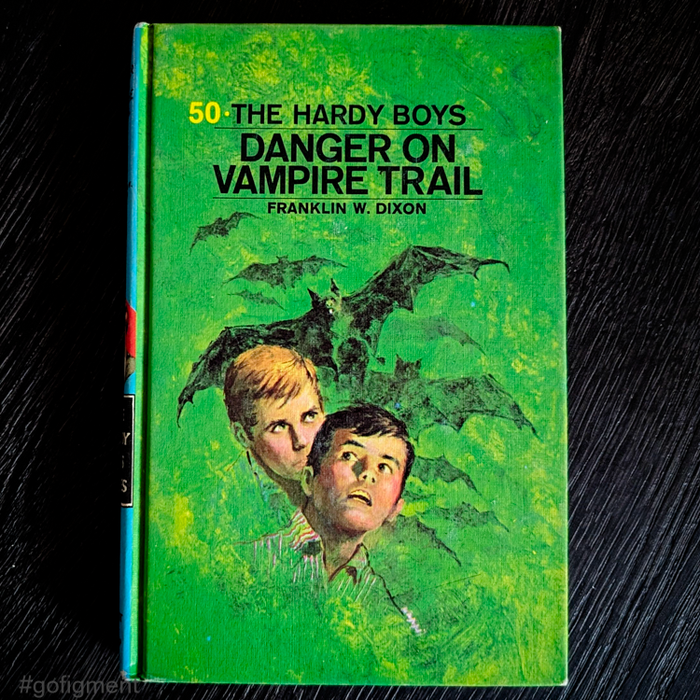 50 Danger on Vampire Trail (1971-YN): Vintage Hardy Boys Book Blue-Back image 0