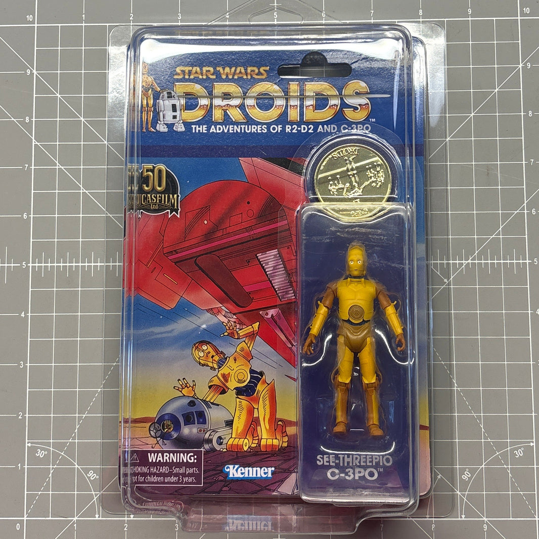 C-3PO from Droids 1:18 | 3.75" Star Wars The Vintage Collection Action Figure with coin and case Hasbro