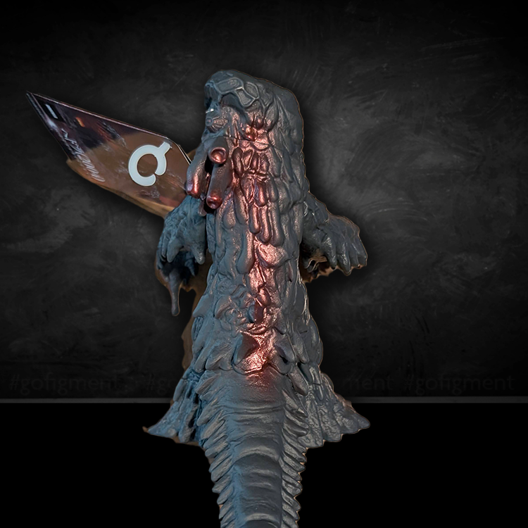 Super7 Godzilla Hedorah vinyl figure from Movie Monster Series Final Wars edition loose against dark background