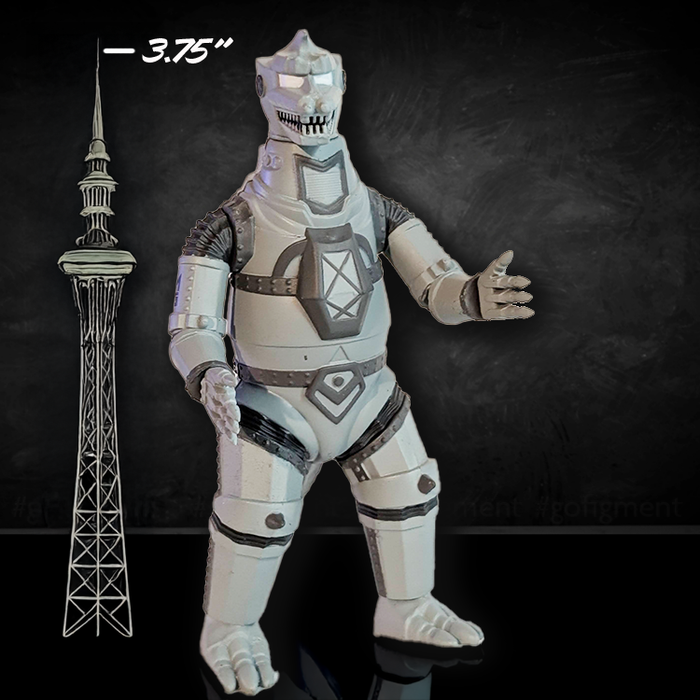 Super7 Mechagodzilla Silver Screen Edition action figure 1:18 scale detailed armor with 3.75 inch height comparison