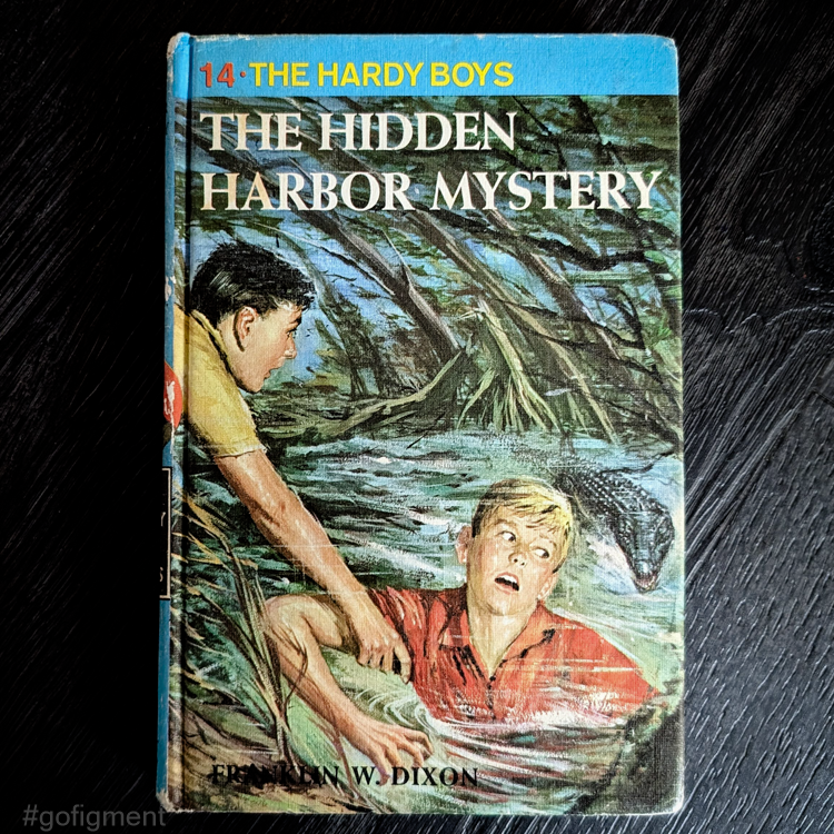 14 The Hidden Harbor Mystery (Blue Bar): Vintage Hardy Boys Book Blue-Back image 0