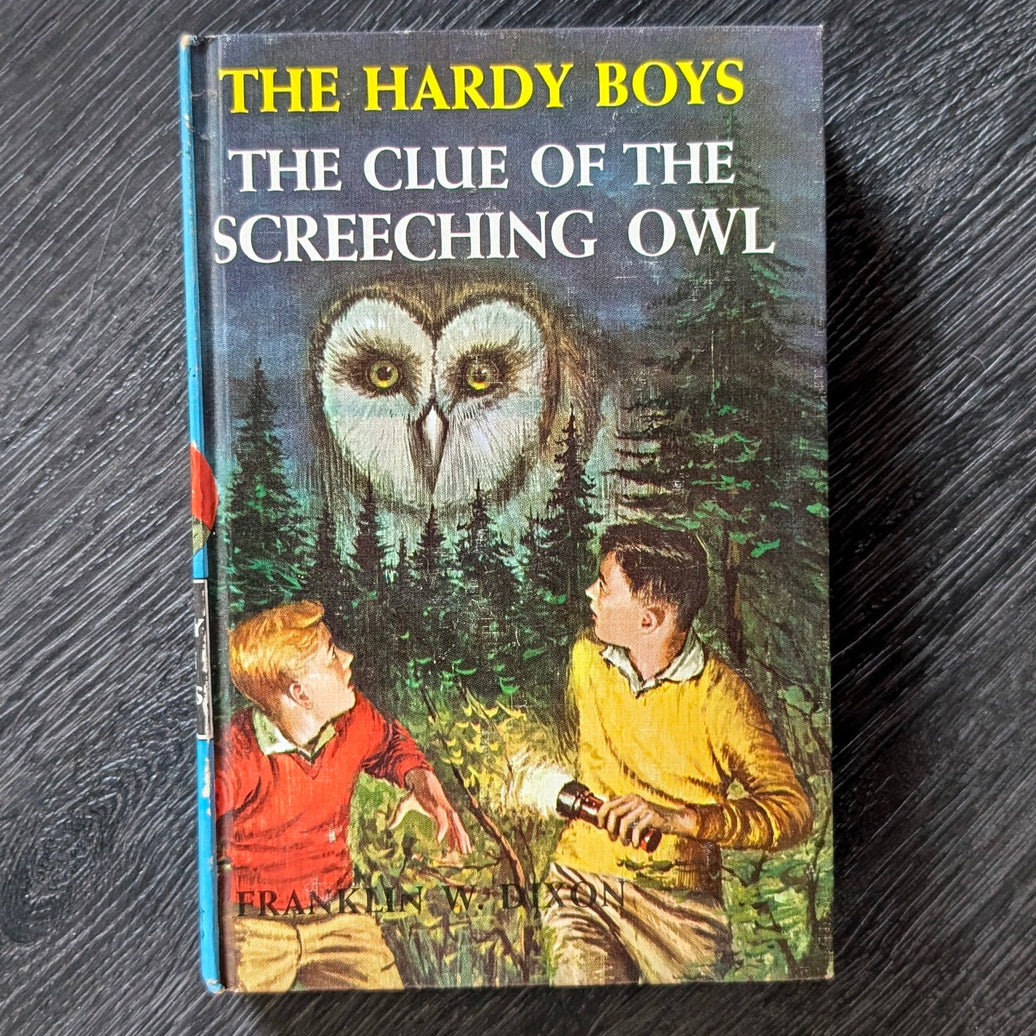 41 The Clue of the Screeching Owl (1962): Vintage Hardy Boys Book Blue-Back image 0