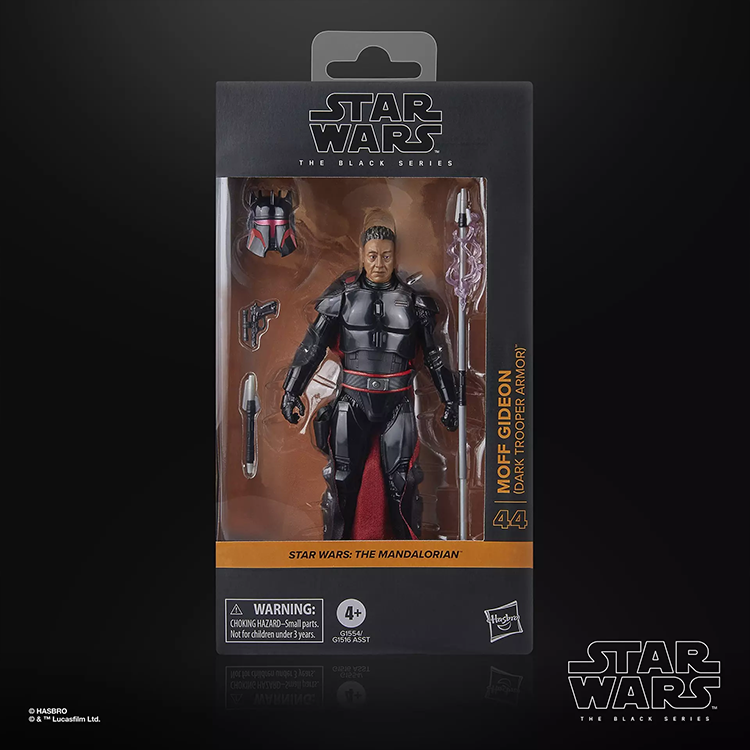Hasbro Star Wars Black Series Moff Gideon Dark Trooper Armor 6-inch action figure in window box packaging