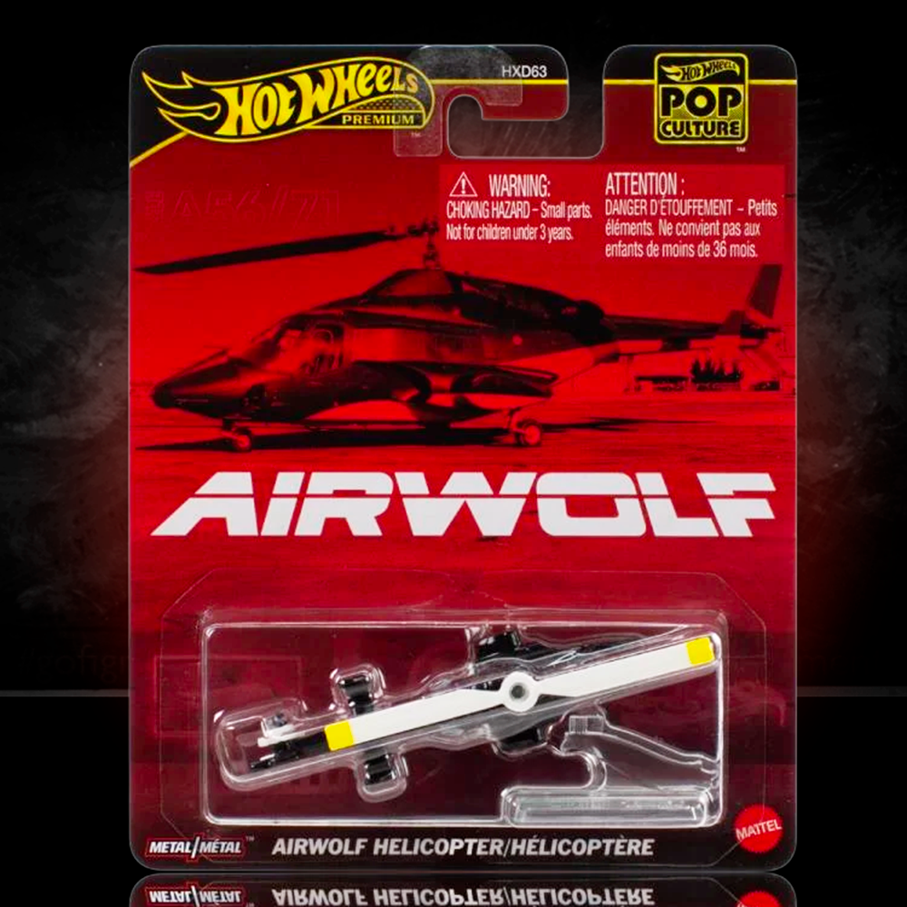 Hot Wheels Premium Airwolf 1:64 scale die-cast helicopter model by Mattel in original pop culture packaging