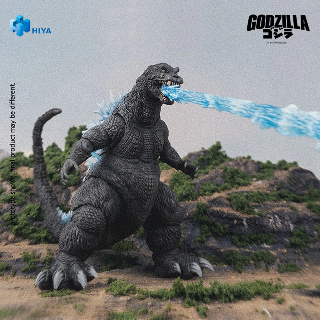 Giant Monsters All-Out Attack Heat Ray Godzilla Exquisite Basic Series Action Figure 6 inch by Exquisite with blue heat ray blast effect