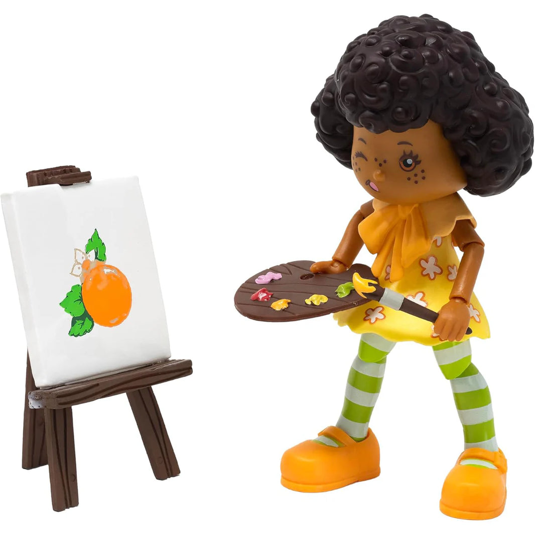 Orange Blossom Strawberry Shortcake DELUXE Action Figure 1:12 by Boss Fight Studio Llc holding a painter's palette and brush