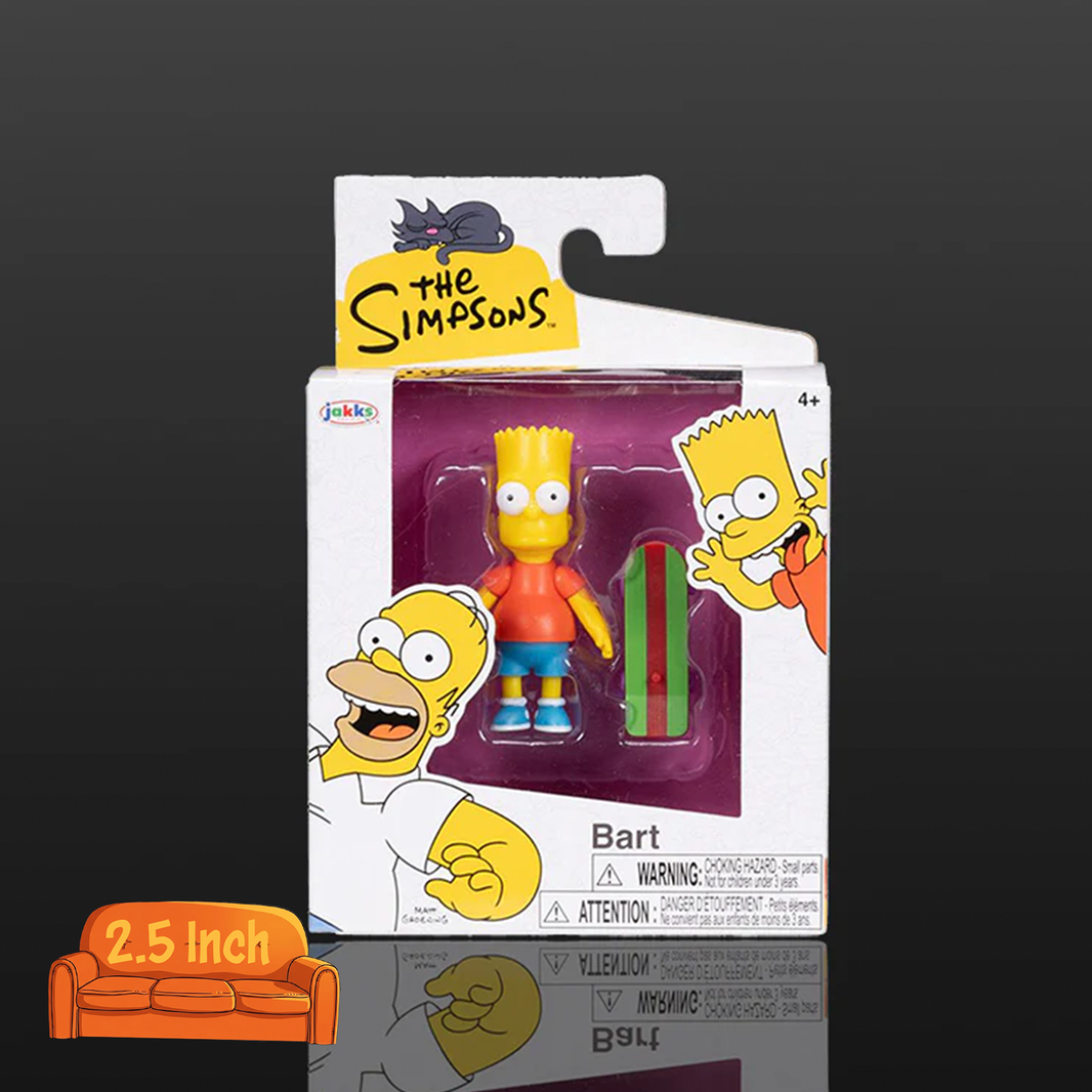 Bart Simpson With Skateboard The Simpsons Action Figure 2 1/2" Scale by Jakks Pacific new in box collectible toy
