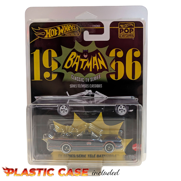 Mattel Hot Wheels Premium Pop Culture 1966 Batmobile die-cast model from Batman Classic TV Series in original packaging