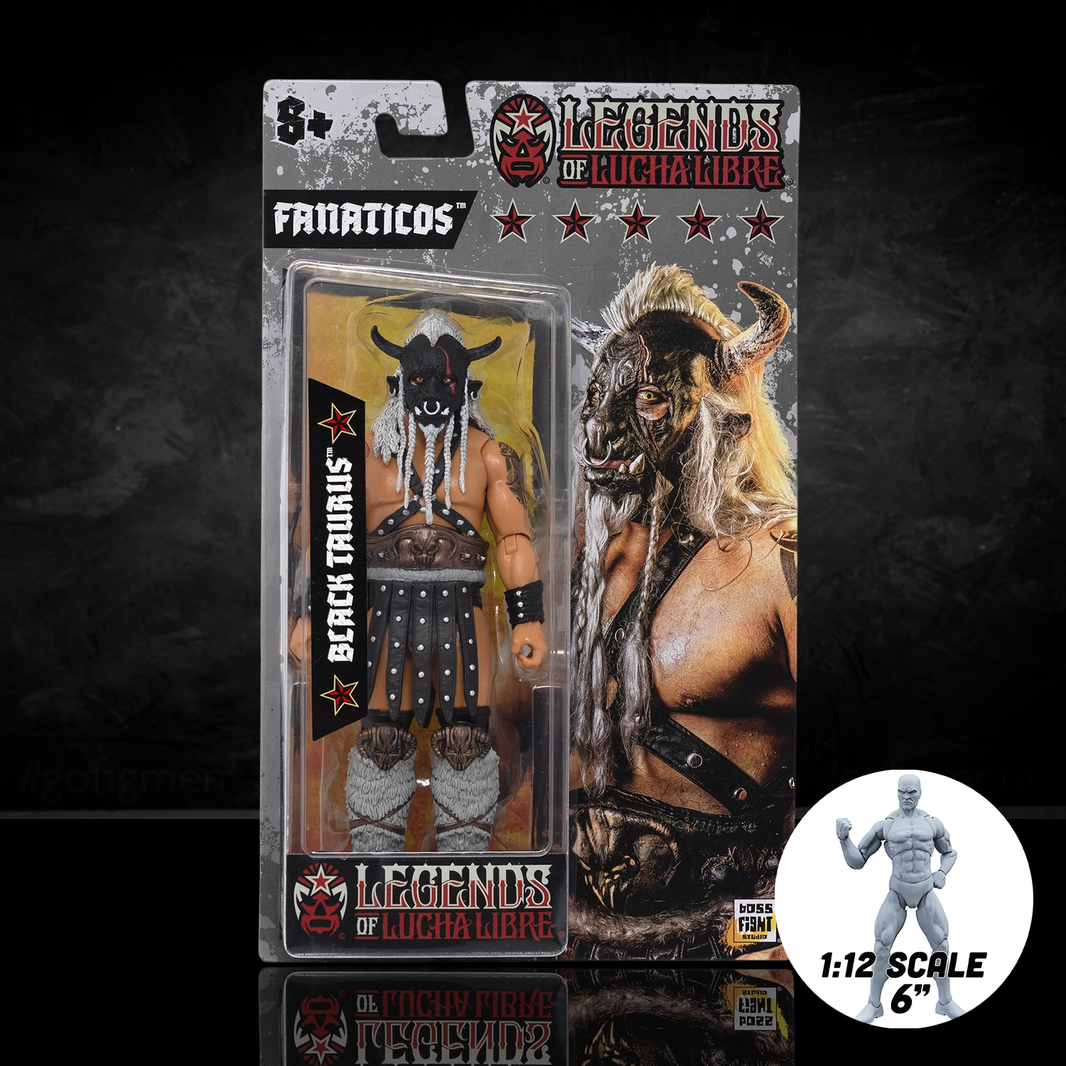 Black Taurus "The Beast Mortos" Legends of Lucha Libre Fanaticos 6" Action Figure (1:12 Scale) by Boss Fight Studio Llc new in box