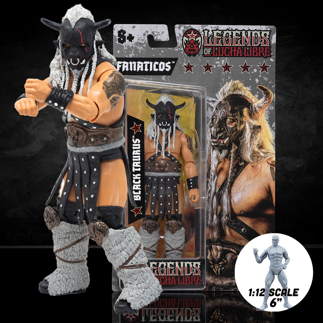 Black Taurus "The Beast Mortos" Legends of Lucha Libre Fanaticos 6" Action Figure (1:12 Scale) new in box by Boss Fight Studio Llc
