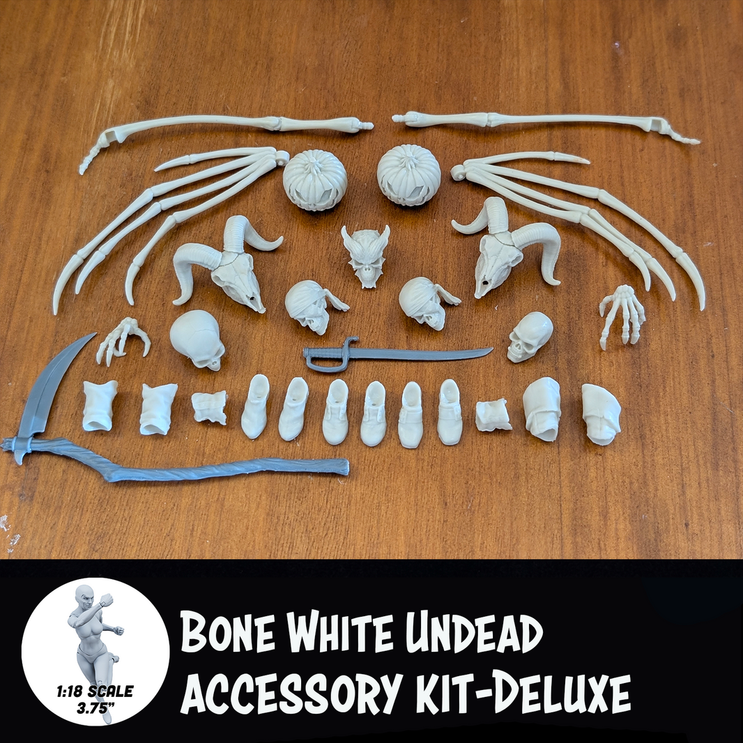 1:18 Scale Bone White Undead Character Creator Kit (Wings, Scythe & Multi-Head Pack) new in box by Boss Fight Studio Llc