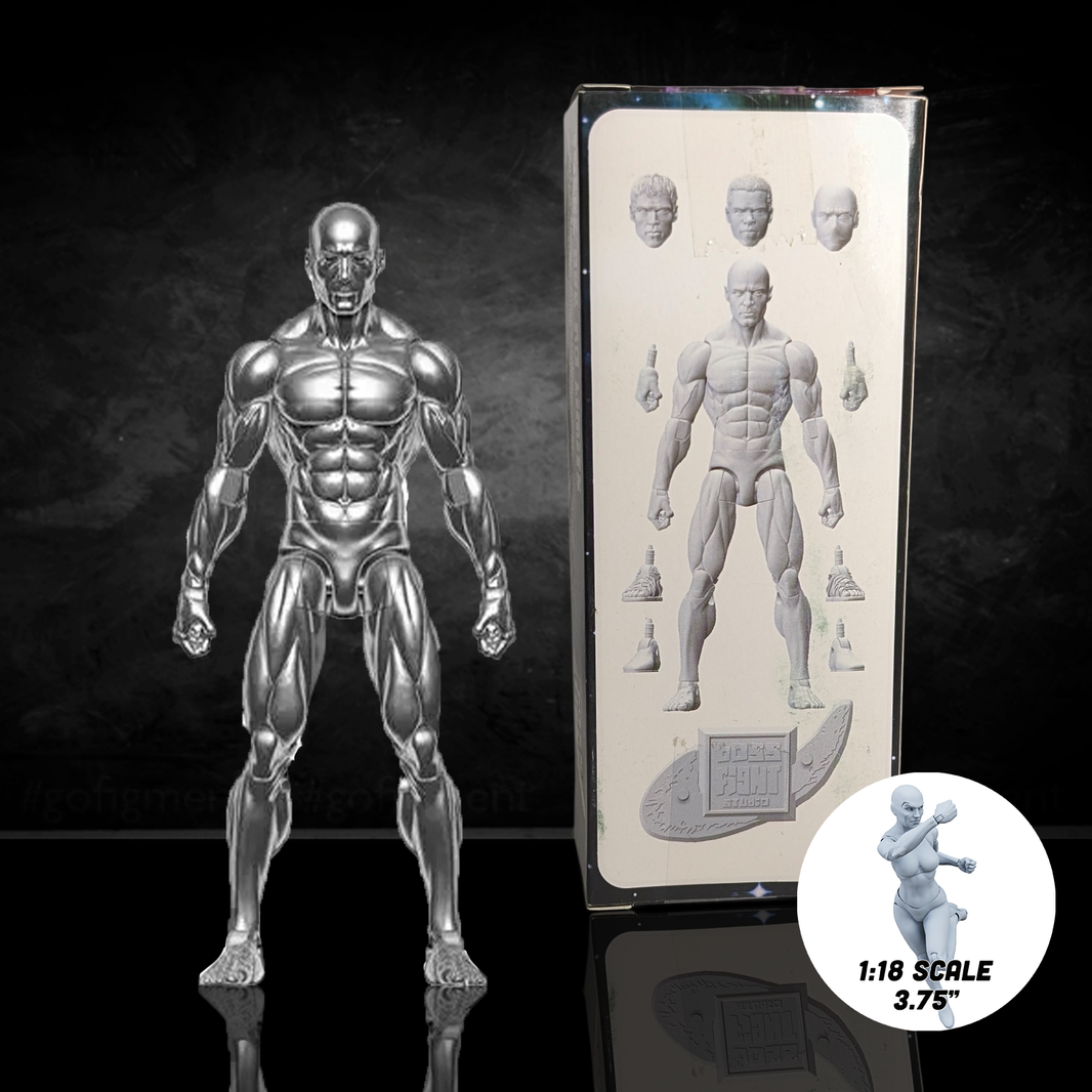 Vitruvian H.A.C.K.S. Character Blanks Chrome Male 1:18 Scale Action Figure new in box by Boss Fight Studio Llc