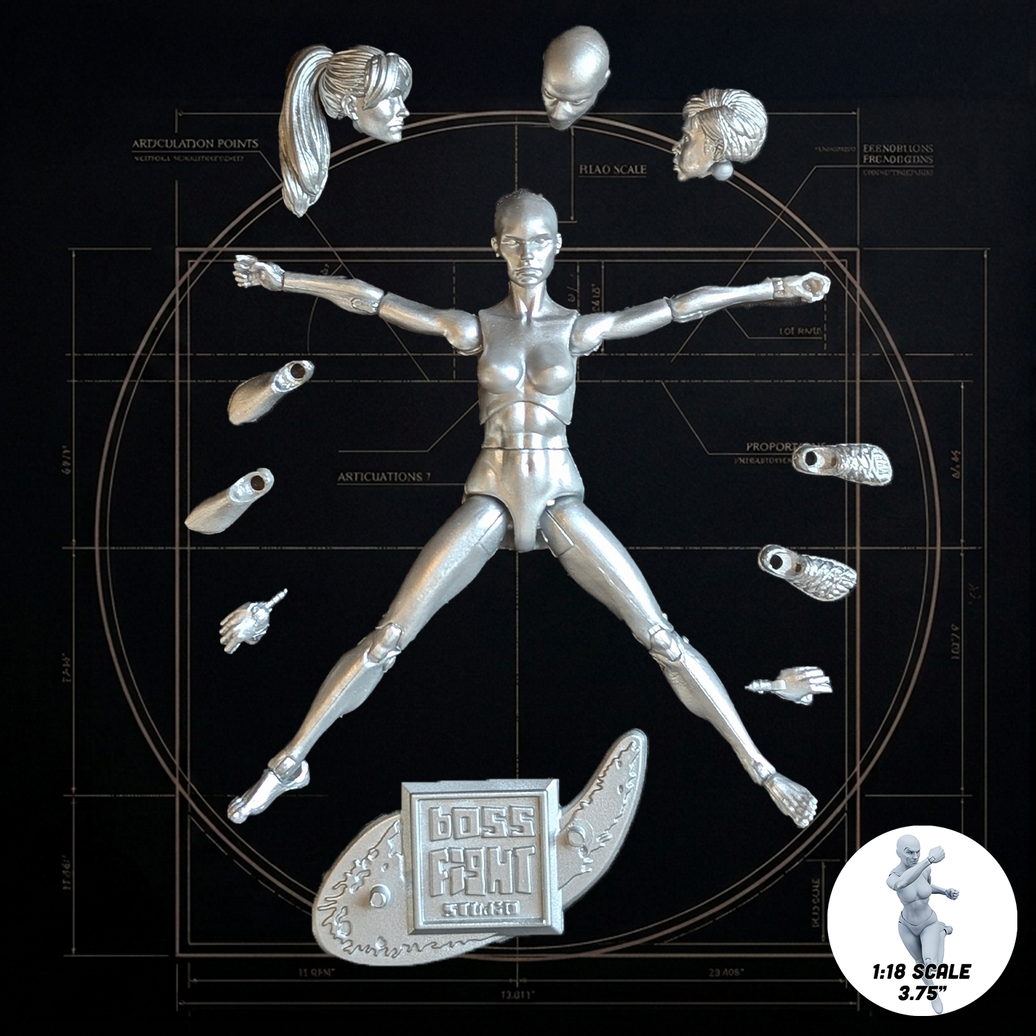 Vitruvian H.A.C.K.S. Character Blanks Chrome Female 1:18 Scale Action Figure new in box by Boss Fight Studio Llc