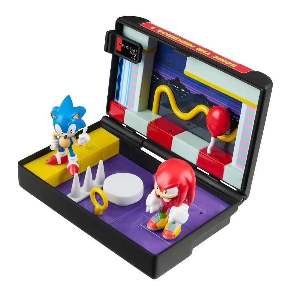 Console Heroes Sega Genesis Sonic the Hedgehog 3 Cartridge Diorama Playset (Copy) featuring Sonic and Knuckles figures in a retro game setting
