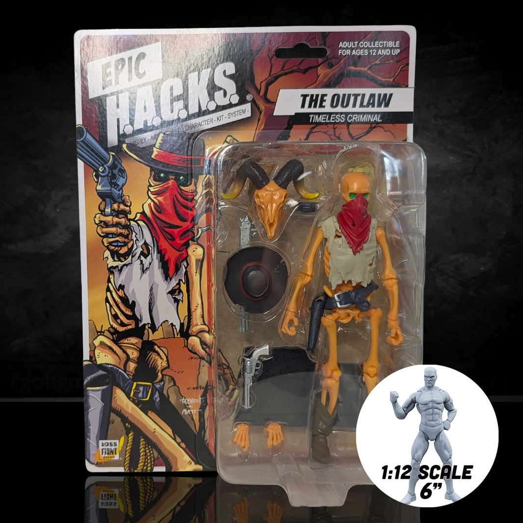 Outlaw: Timeless Criminal (Epic H.A.C.K.S.) 6" Action Figure – Oversized 1:12 Scale Undead Gunslinger by Boss Fight Studio Llc new in box