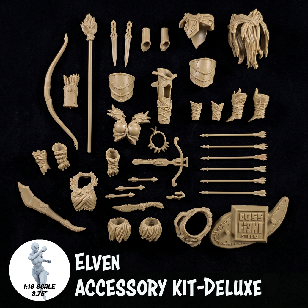 1:18 Scale Elven Wilderness Brown Accessory Pack (Double Figure Ranger & Archer Kit for 3.75" - 4" Figures) by Boss Fight Studio Llc new in box