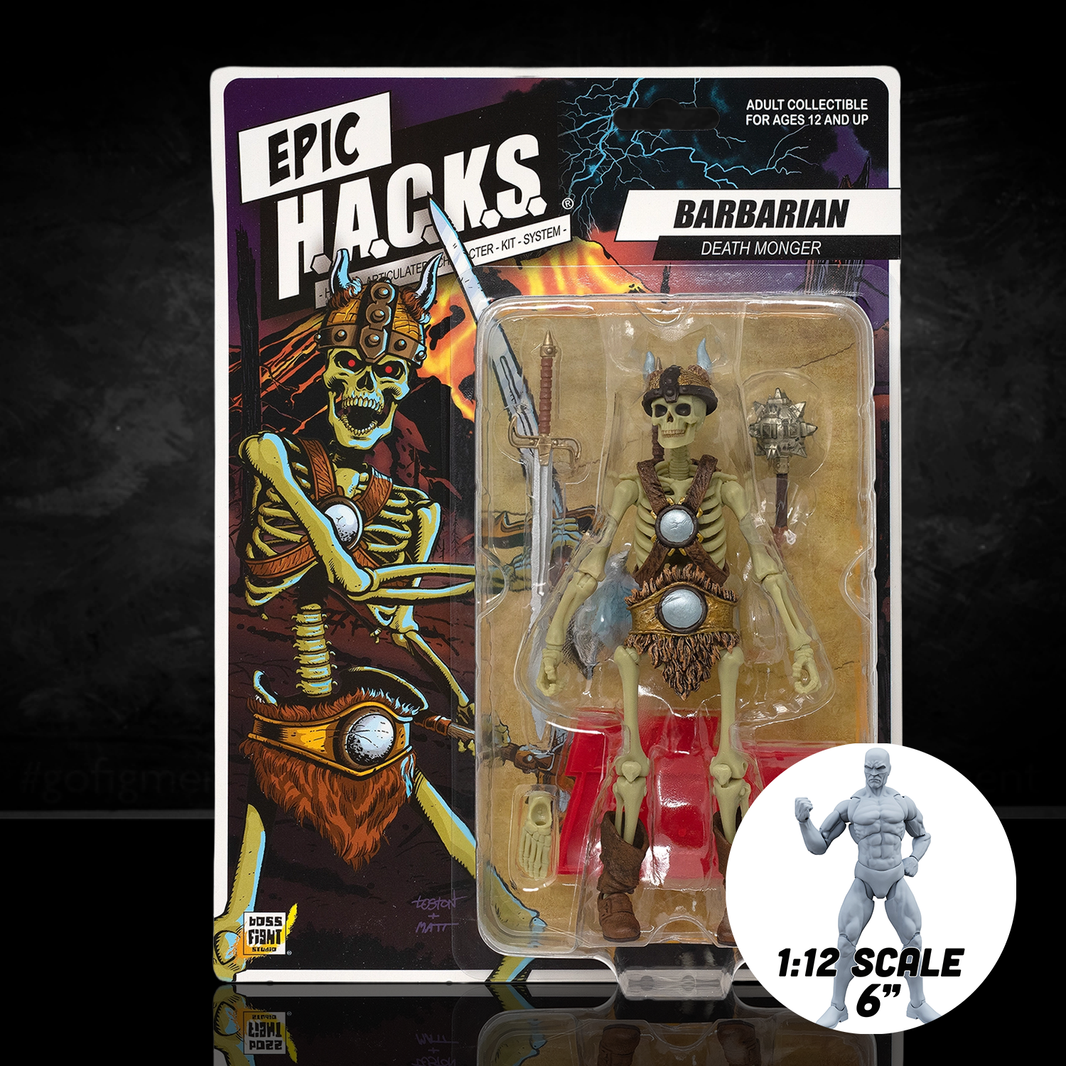 Barbarian: Death Monger (Epic H.A.C.K.S.) 6" Action Figure – Oversized 1:12 Scale Undead Berserker by Boss Fight Studio Llc new in box