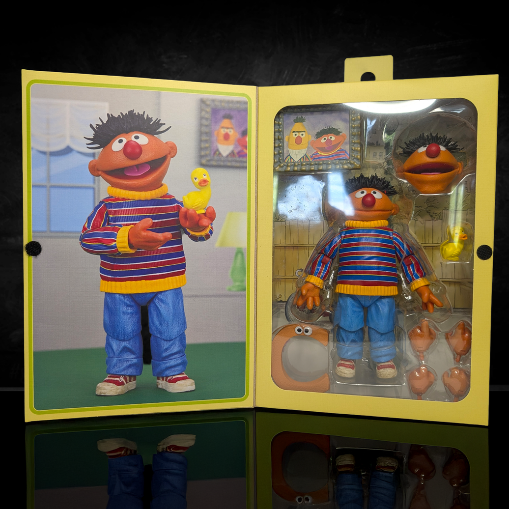 Ernie - Sesame Street Ultimate NECA 7-Inch Scale Action Figure new in box with accessories and alternate head by Neca