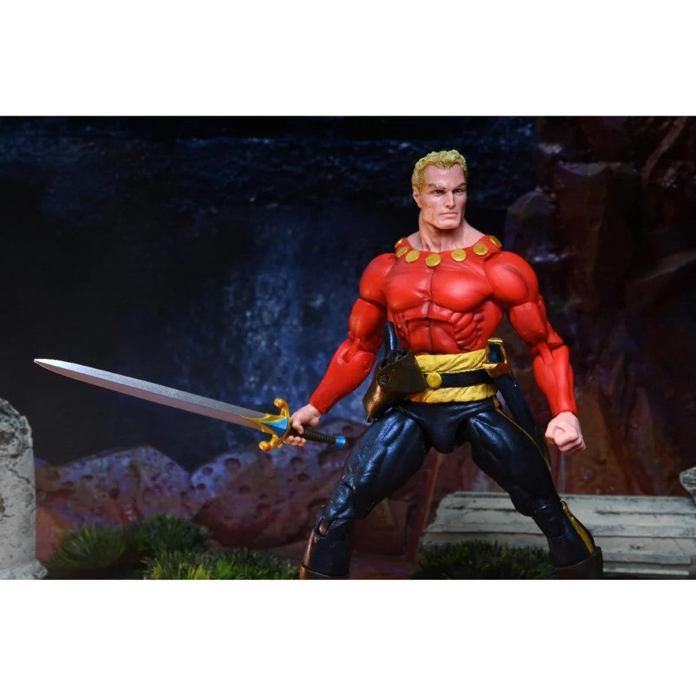 Flash Gordon King Features Original Superheroes NECA 7-Inch Action Figure in red costume holding sword new in box collectible by Neca