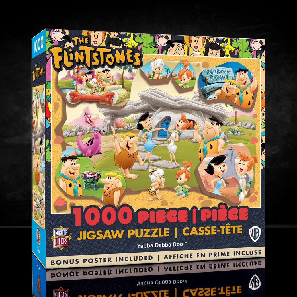 The Flintstones - Yabba Dabba Doo 1000 Piece Jigsaw Puzzle Masterpieces by Master Pieces featuring classic Bedrock characters and scenes