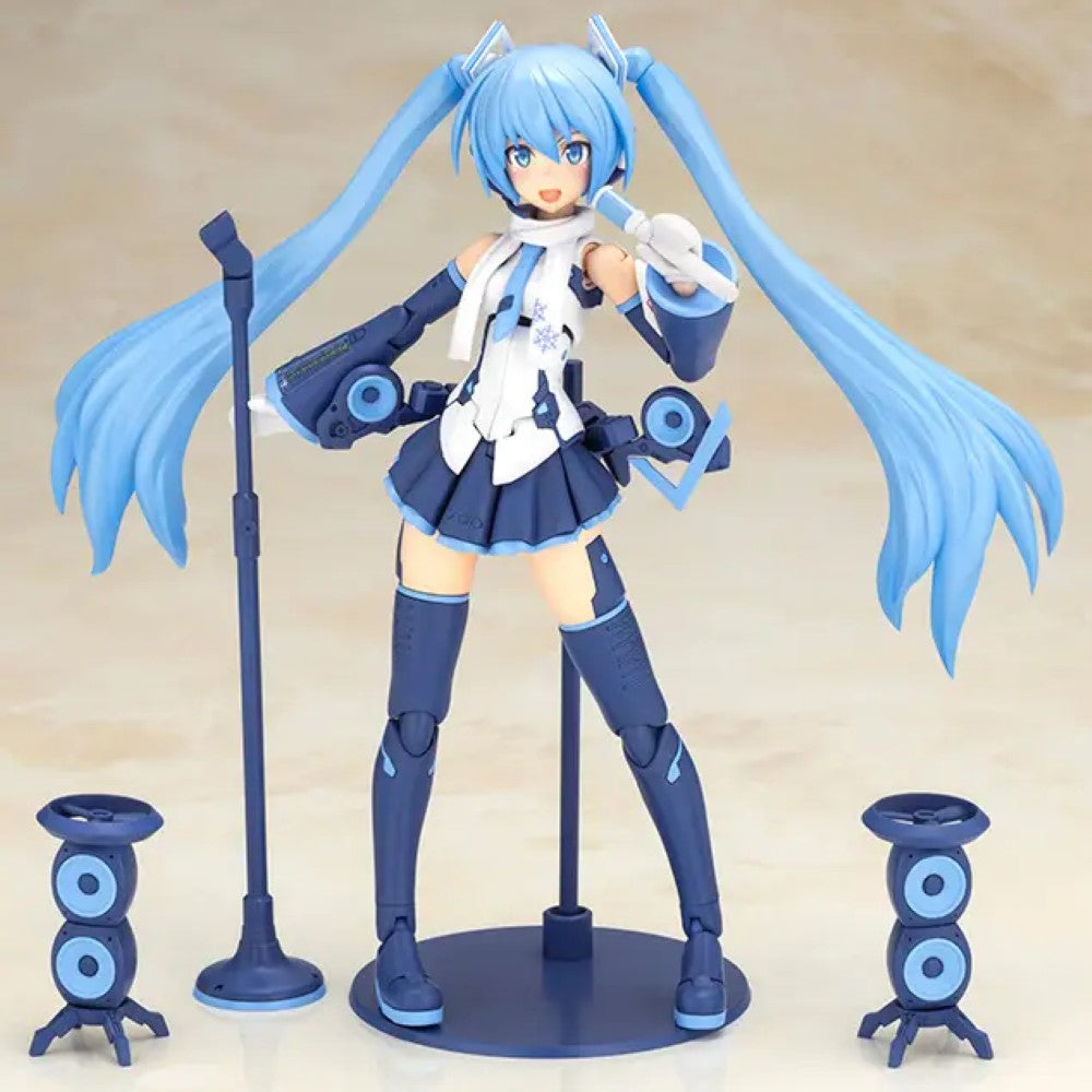 Hatsune Miku Frame Music Girl Snow Miku Another Color Ver Model Kit new in box by Blokees with blue twin tails and navy white outfit