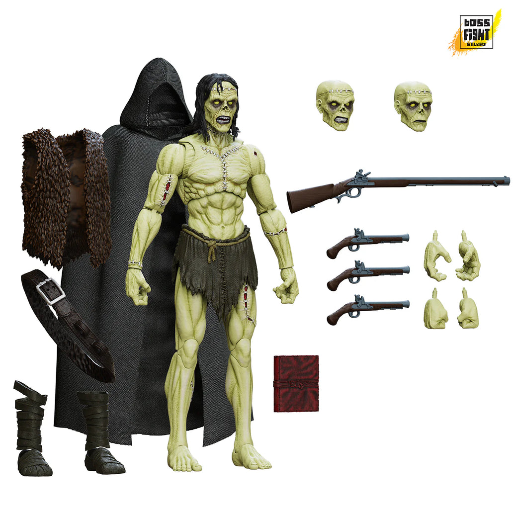 Frankenstein’s Monster Epic H.A.C.K.S. 1:12 Scale Action Figure Boss Fight Studio with interchangeable heads, weapons, and accessories