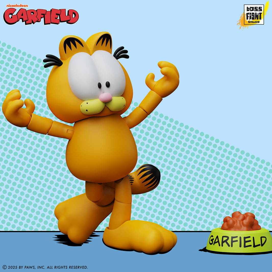 Garfield Wave 2 Garfield Version 2 Action Figure - 25 Points of Articulation with Interchangeable Heads & Accessories by Boss Fight Studio Llc new in box