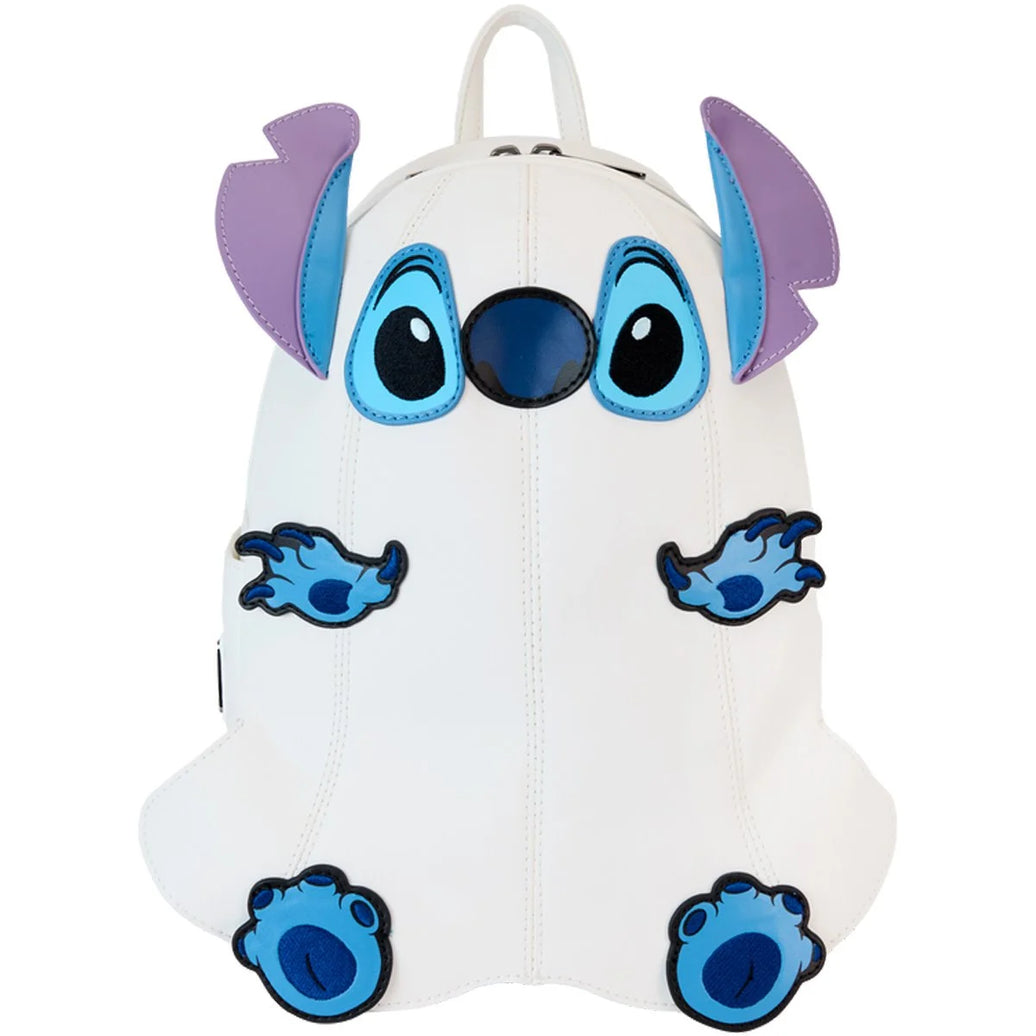 Stitch Disney Lilo & Stitch Ghost Cosplay Mini-Backpack Loungefly GLOW with blue and purple accents by Loungefly