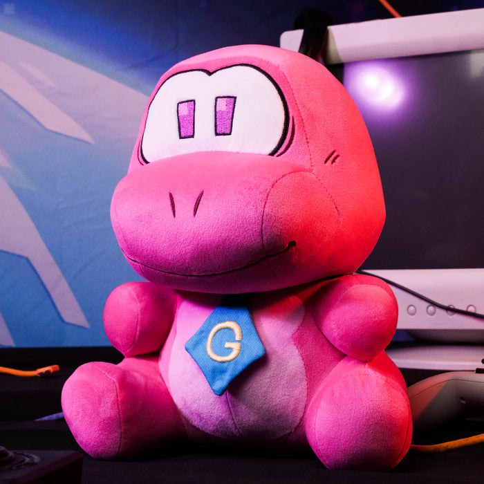 Gobbles Plush Gameoverse Official Collectible Figure by Glitch Productions new loose pink fabric toy with blue logo emblem