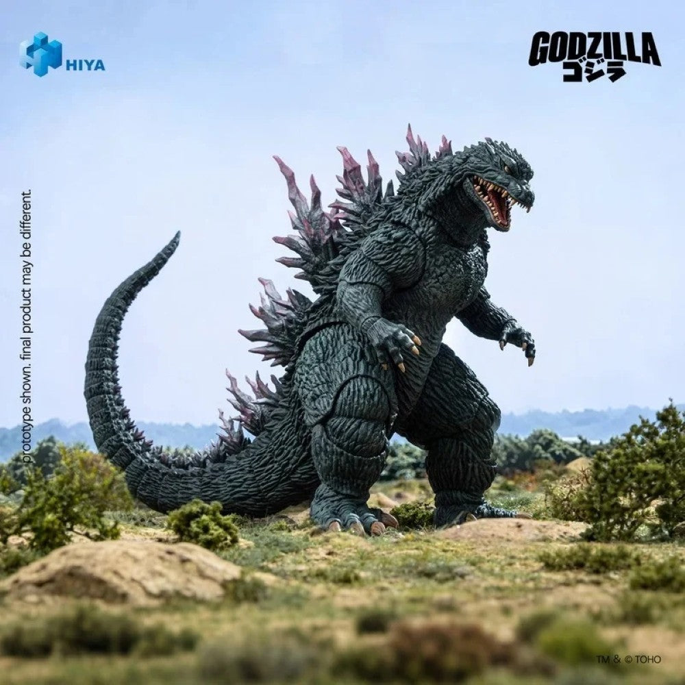 Godzilla 7" Hiya Toys Action Figure Exquisite Basic Godzilla vs Megaguirus 2000 roaring outdoors