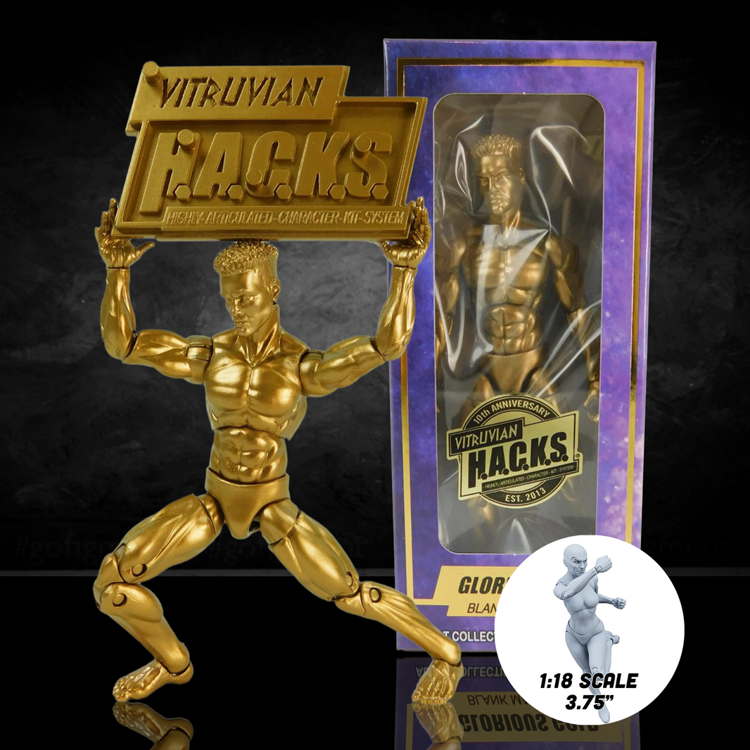Gold Male Blank - Vitruvian H.A.C.K.S. 10th Anniversary Action Figure by Boss Fight Studio Llc new in box collectible