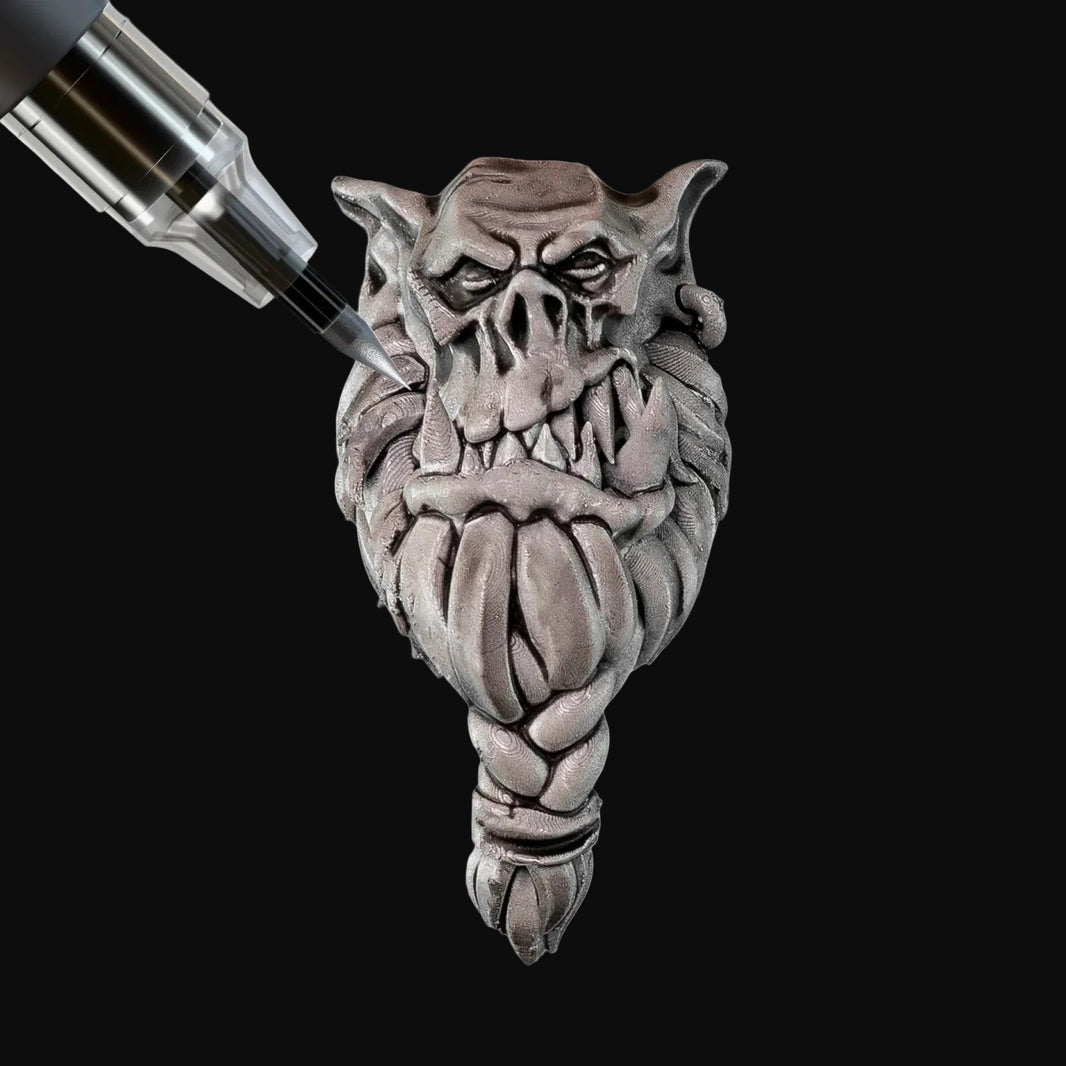 Gravelord Grey Army Painter Speedpaint Marker - One-Coat Miniature Paint SM1035P shading a detailed fantasy miniature face by Army Painter