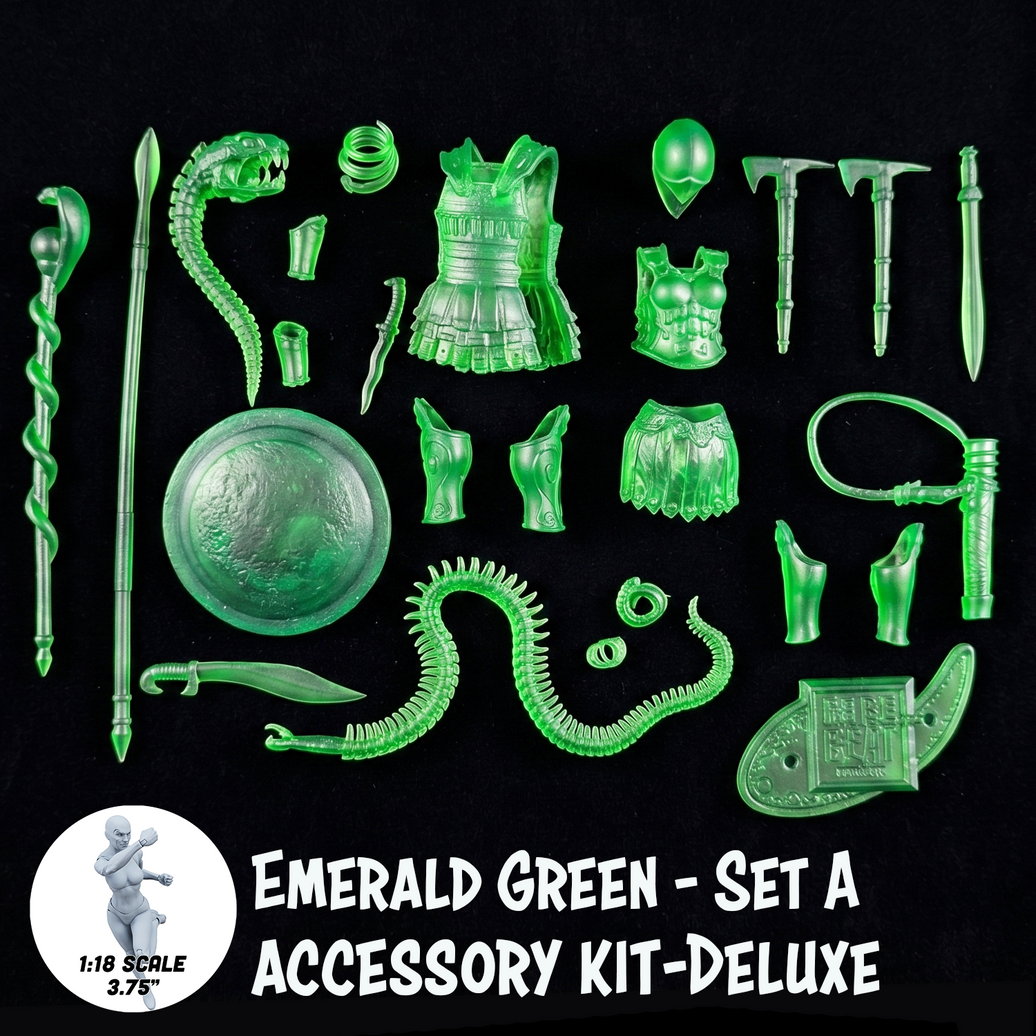 1:18 Scale Greek & Roman Mythology Emerald Green Accessory Set A translucent customizer kit by Boss Fight Studio Llc new in box