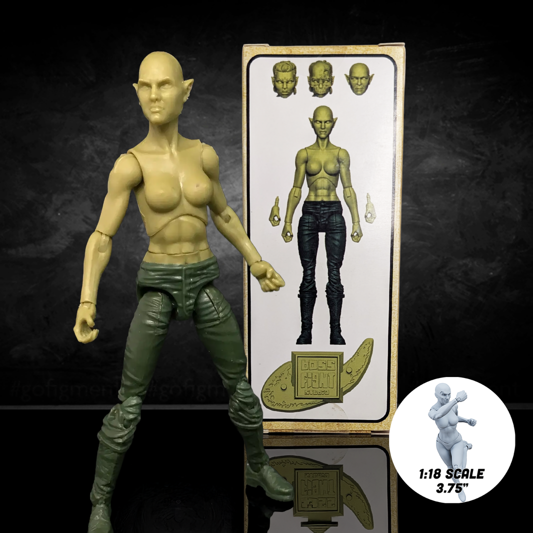 Vitruvian H.A.C.K.S. Fantasy Character Blanks Green Female Orc 1:18 Scale Action Figure new in box by Boss Fight Studio Llc