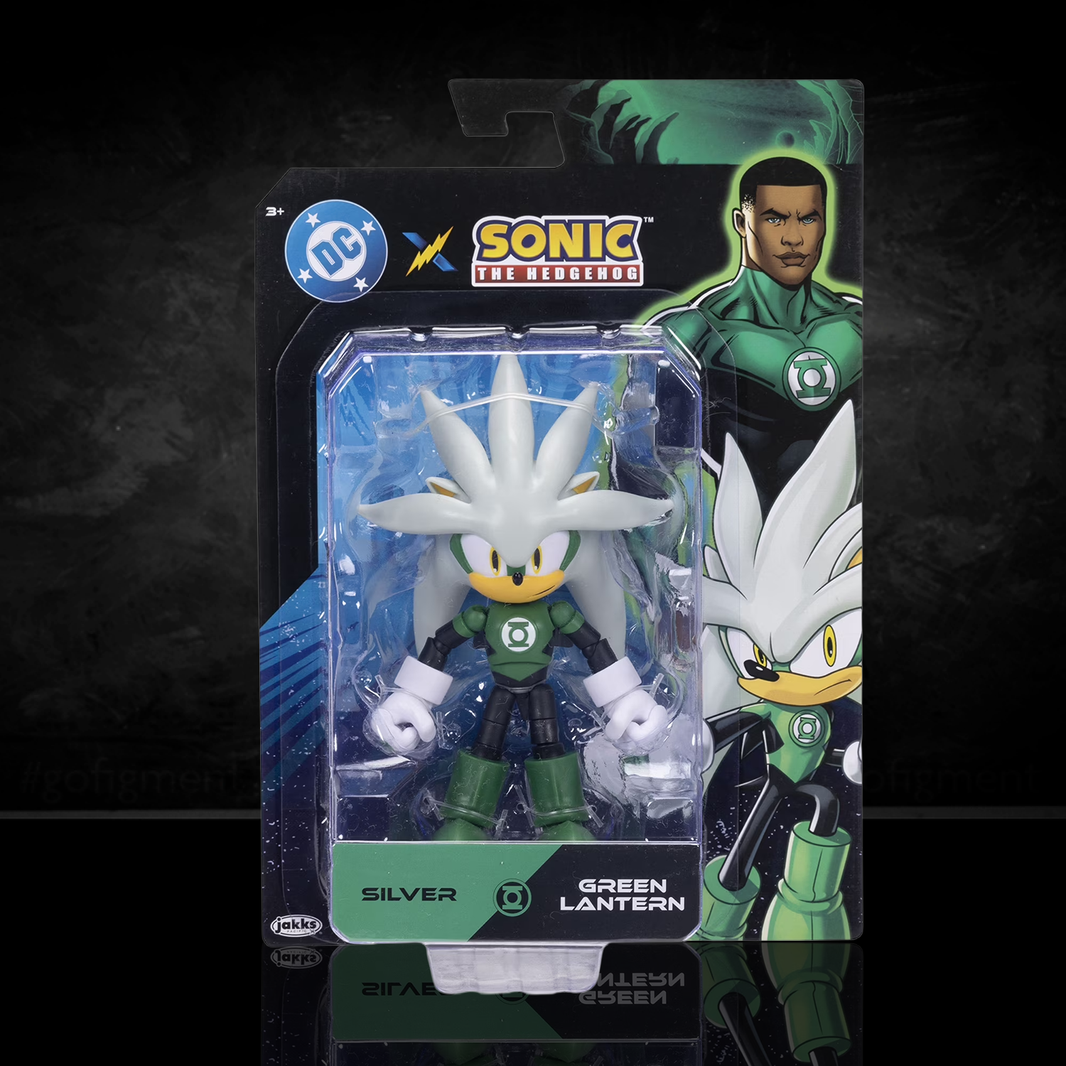 DC x Sonic the Hedgehog 5" Silver as Green Lantern Action Figure by Go Figment new in box 5-inch collectible toy