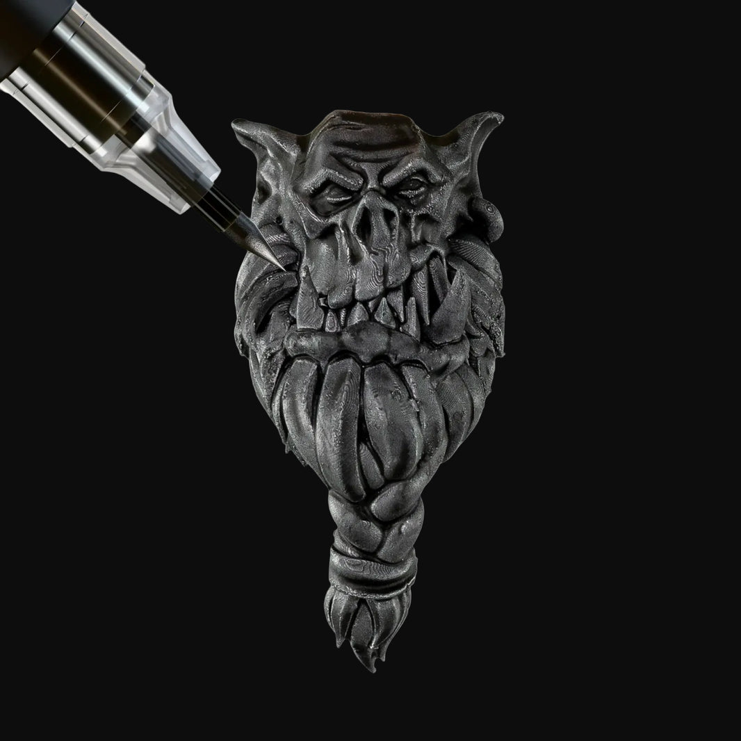 Grim Black Army Painter Speedpaint Marker - One-Coat Miniature Paint SM1020P detailing skull-faced fantasy miniature by Army Painter