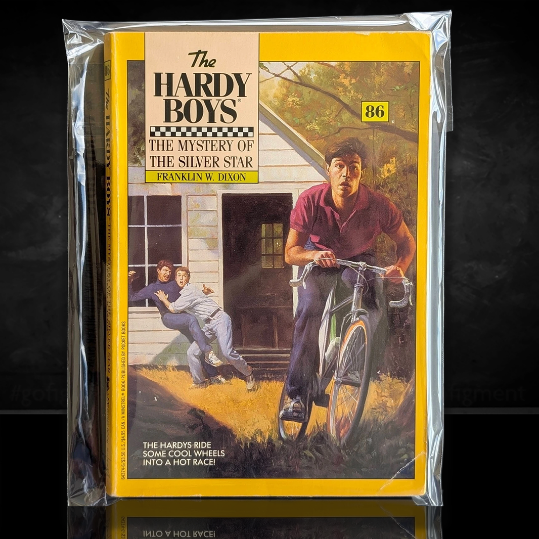Image of a Hardy Boys Paperback book featuring 86 The Mystery of the Silver Star - The Hardy Boys Paperback Book - Vintage 1987