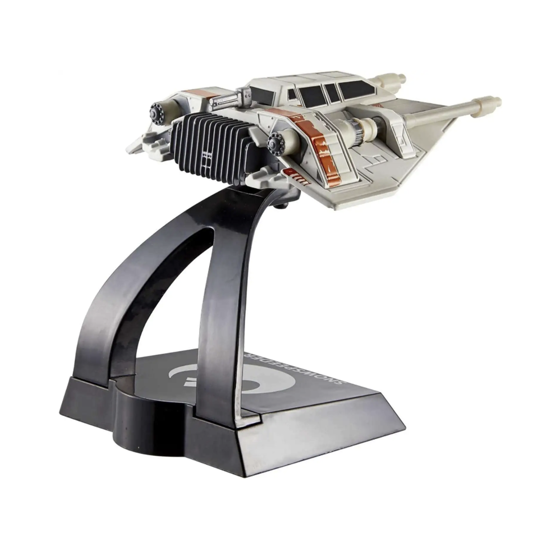 Snowspeeder Star Wars Hot Wheels Starships Select 1:50 Scale Die-Cast Vehicle - 2026 by Mattel on black display stand
