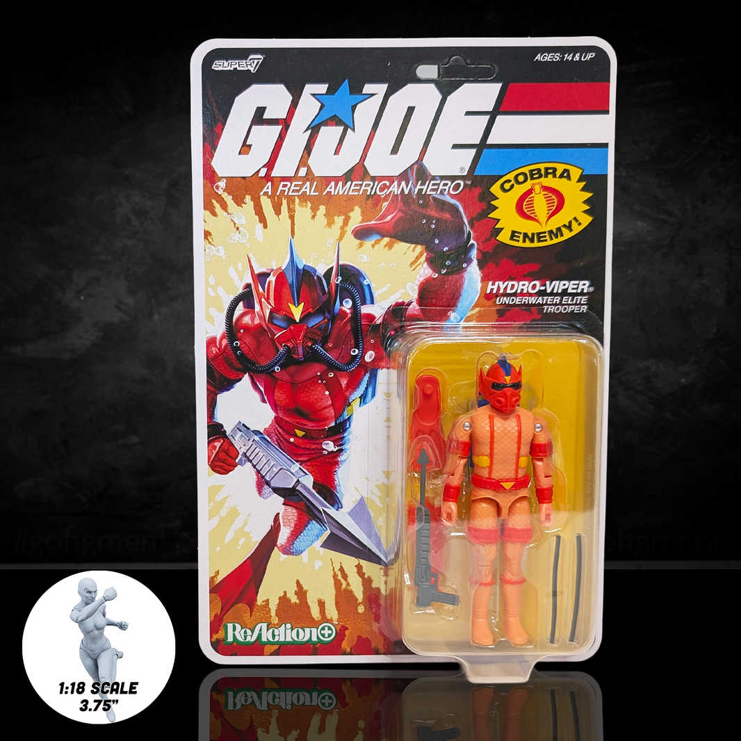 Hydro-Viper G.I. Joe ReAction+ Wave 7 Cobra Underwater Elite Action Figure by Super7, new in box collectible
