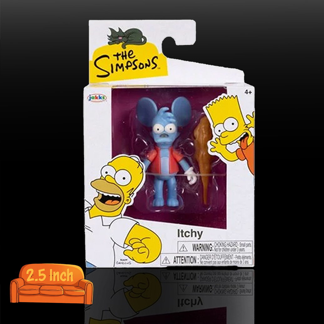The Simpsons Itchy Action Figure 2 1/2" Scale of The Itchy and Scratchy Show by Jakks Pacific new in box collectible toy