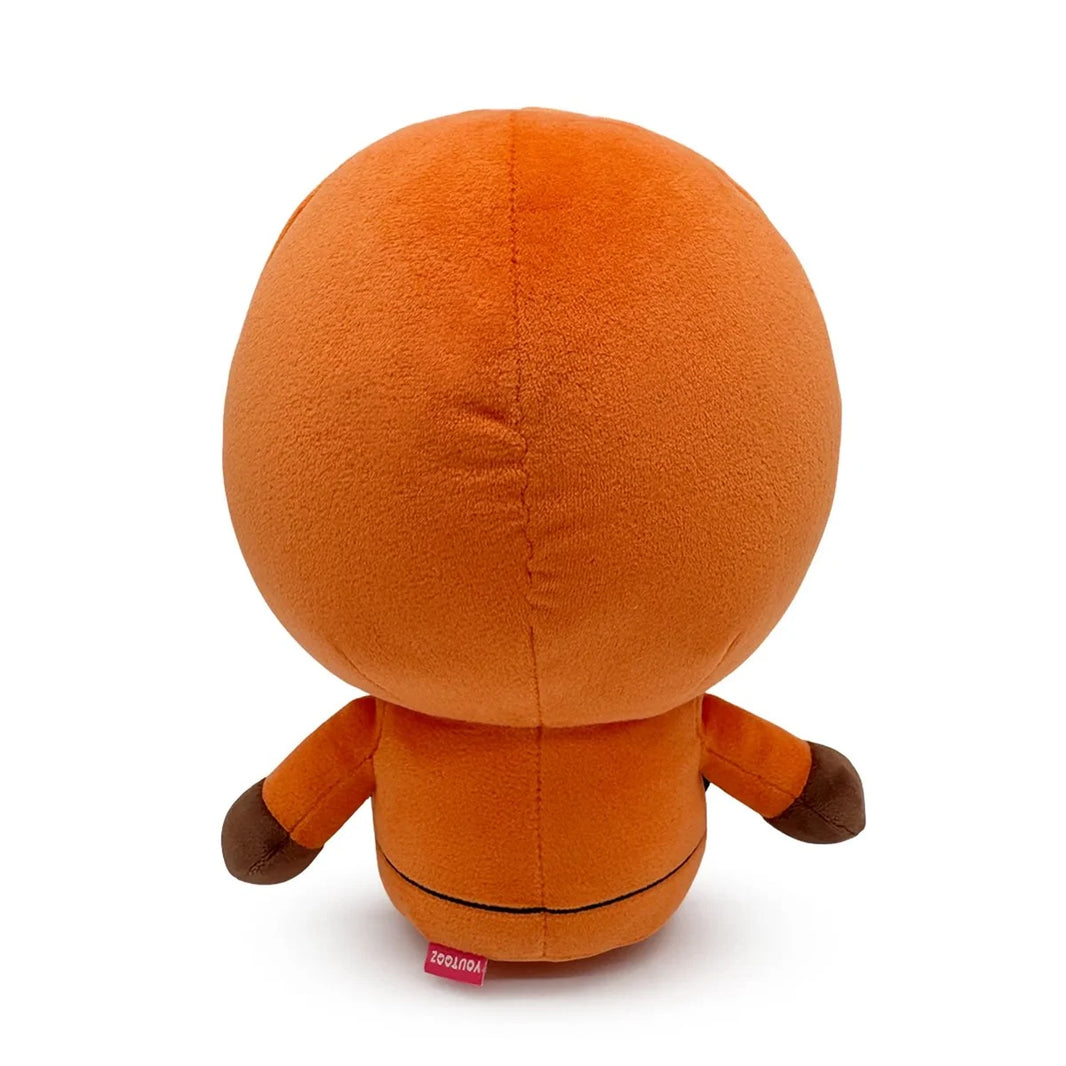Back view of South Park Kenny 9-Inch Plush by Youtooz featuring orange hooded jacket and brown gloves