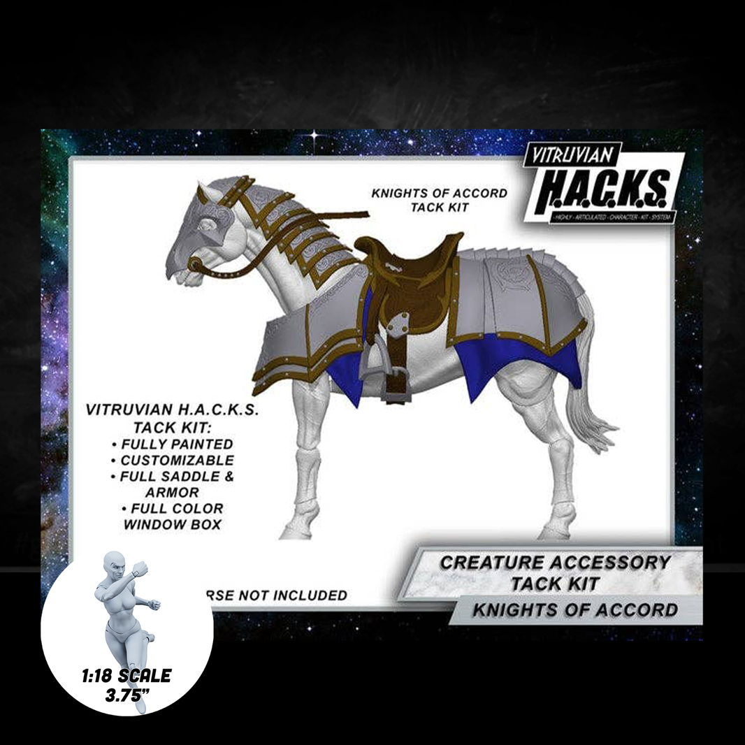 Mighty Steeds - Knight of Accord Heavy Tack Kit – Action Figure Accessories by Boss Fight Studio Llc, fully painted and customizable