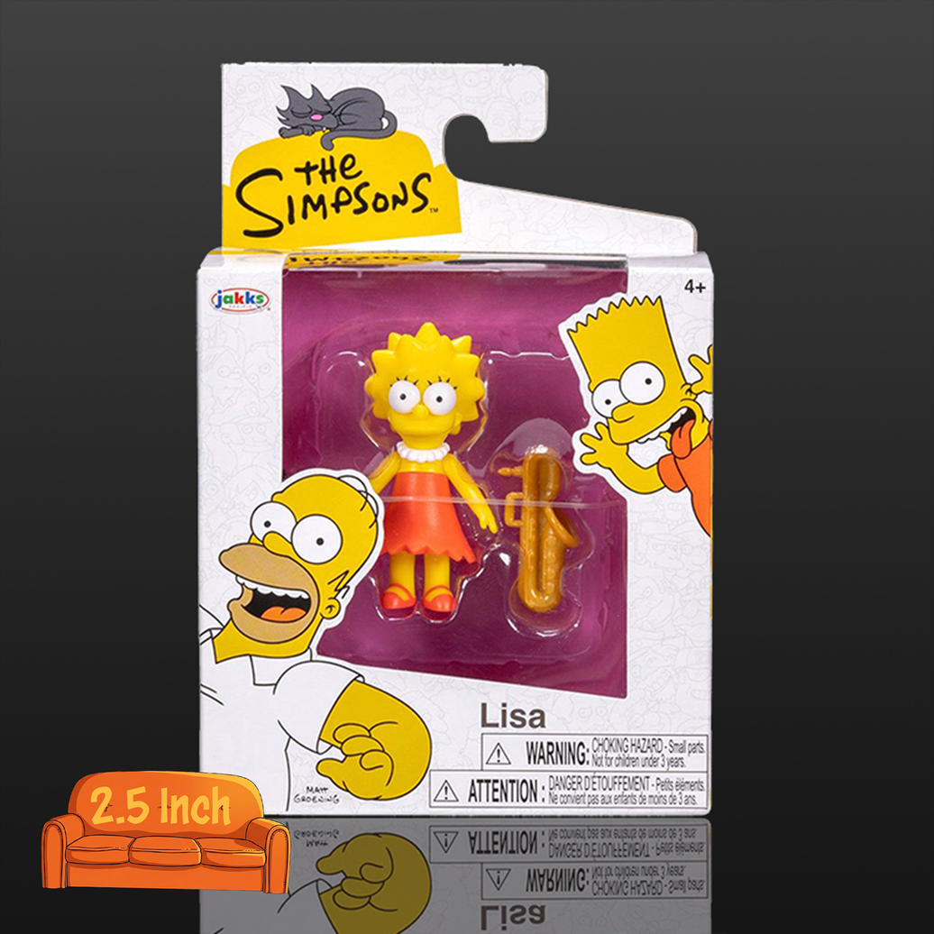 Lisa Simpson With Saxophone The Simpsons Action Figure 2 1/2" Scale by Jakks Pacific new in box collectible toy