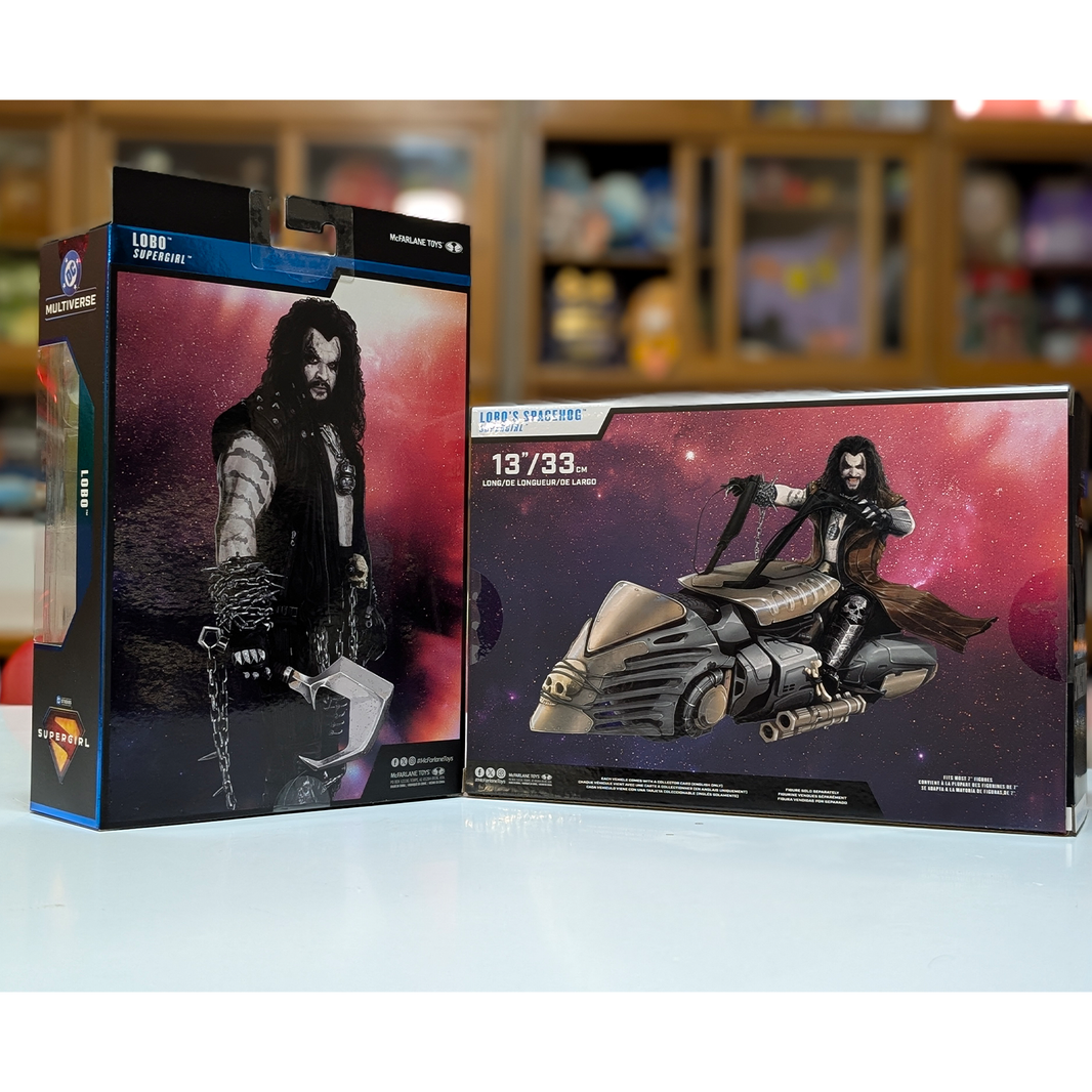 Lobo and Spacehog Vehicle DC Multiverse Supergirl Movie Action Figure Set McFarlane Toys new in box collectible toy set